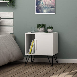 Κομοδίνο Glynn  χρώμα λευκό 50,2x44,6x60εκ.