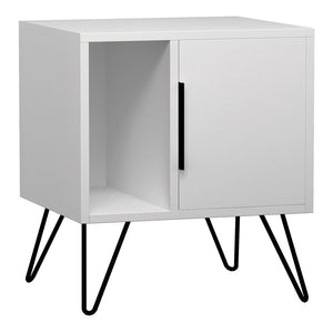 Κομοδίνο Glynn  χρώμα λευκό 50,2x44,6x60εκ.