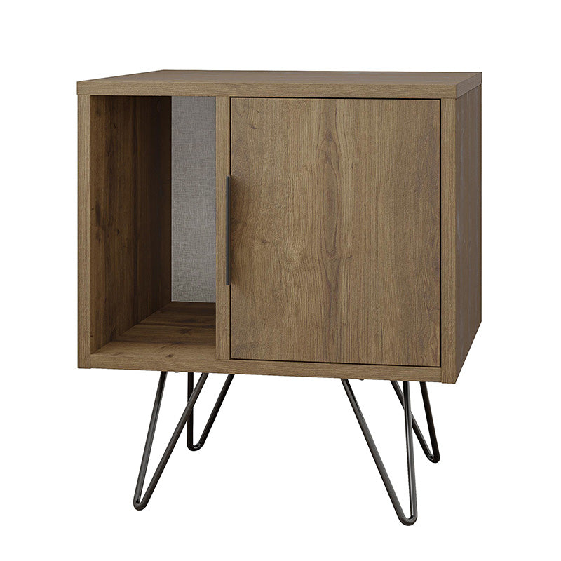 Κομοδίνο Glynn  χρώμα ανοιχτό καρυδί 50,2x44,6x60εκ.