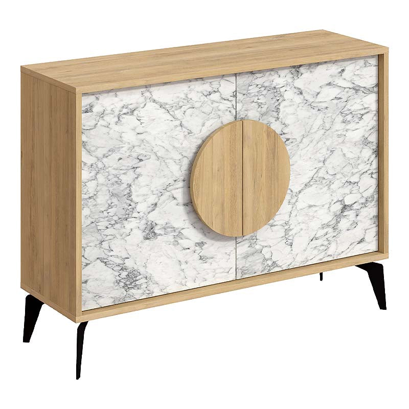 Μπουφές Gora  χρώμα sapphire oak - λευκό εφέ μαρμάρου 110x35,6x82εκ.