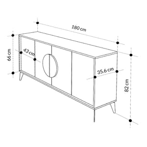 Μπουφές Gora  χρώμα ανοιχτό καρυδί 180x35,6x82εκ. - Pakobazaar