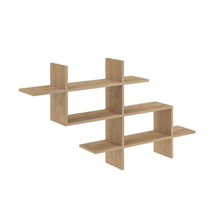 Ραφιέρα τοίχου Halic  χρώμα sapphire oak 150x22x82εκ.