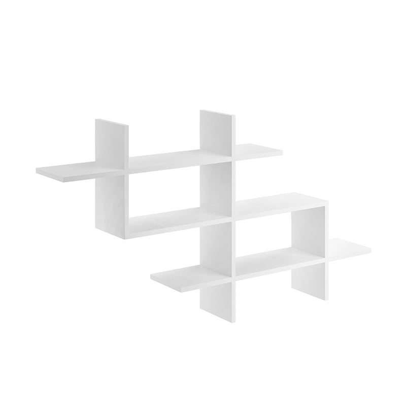 Ραφιέρα τοίχου Halic  χρώμα λευκό 150x22x82εκ.