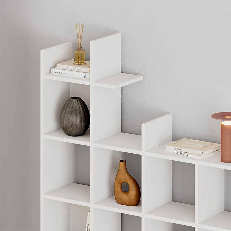 Βιβλιοθήκη Manco  χρώμα λευκό 122x25,5x188εκ.