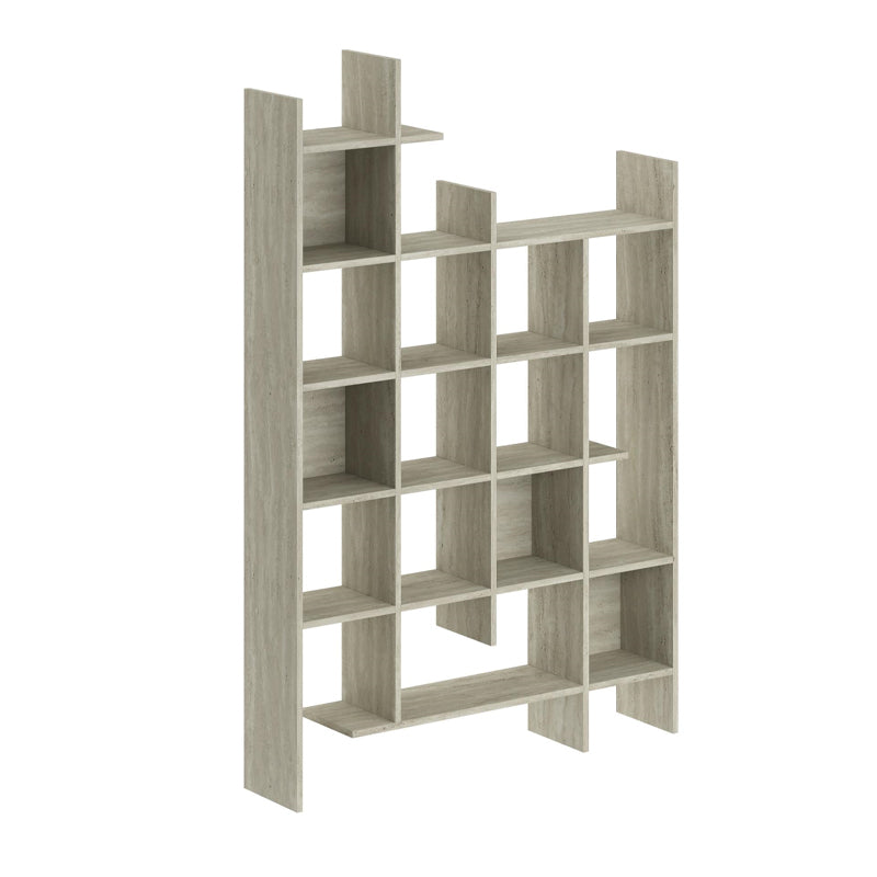 Βιβλιοθήκη Manco  χρώμα neo travertine 122x25,5x188εκ.