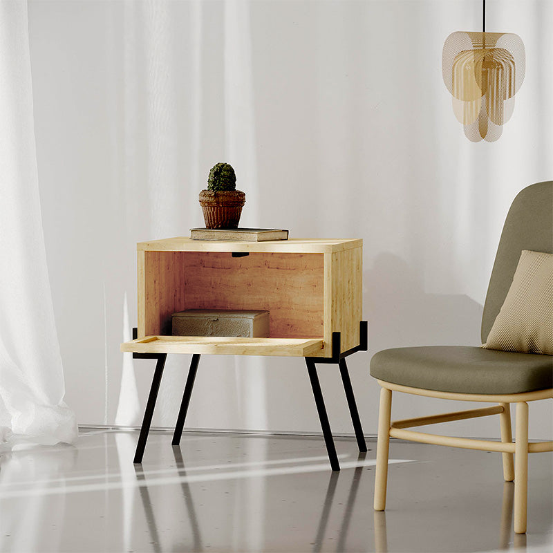 Κομοδίνο Naive  χρώμα sapphire oak 48x34x51εκ.