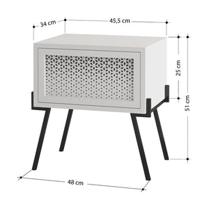 Κομοδίνο Naive  χρώμα λευκό 48x34x51εκ.