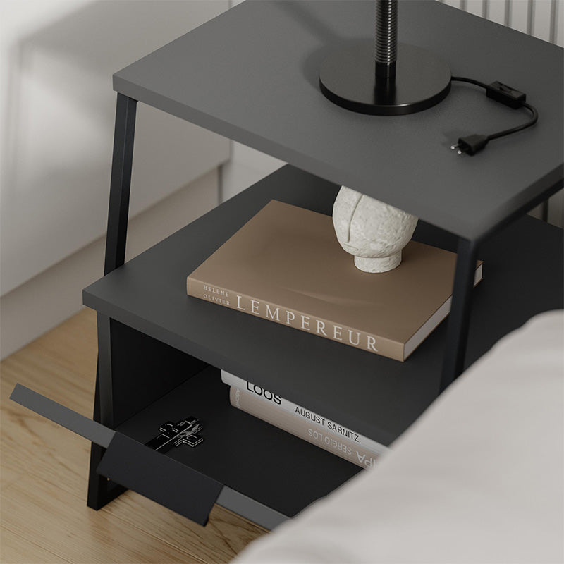 Κομοδίνο Pal  χρώμα ανθρακί 45x40x50εκ. - Pakobazaar