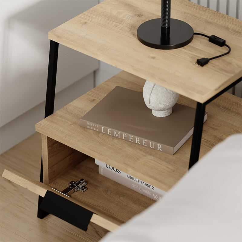 Κομοδίνο Pal  χρώμα sapphire oak 45x40x50εκ.