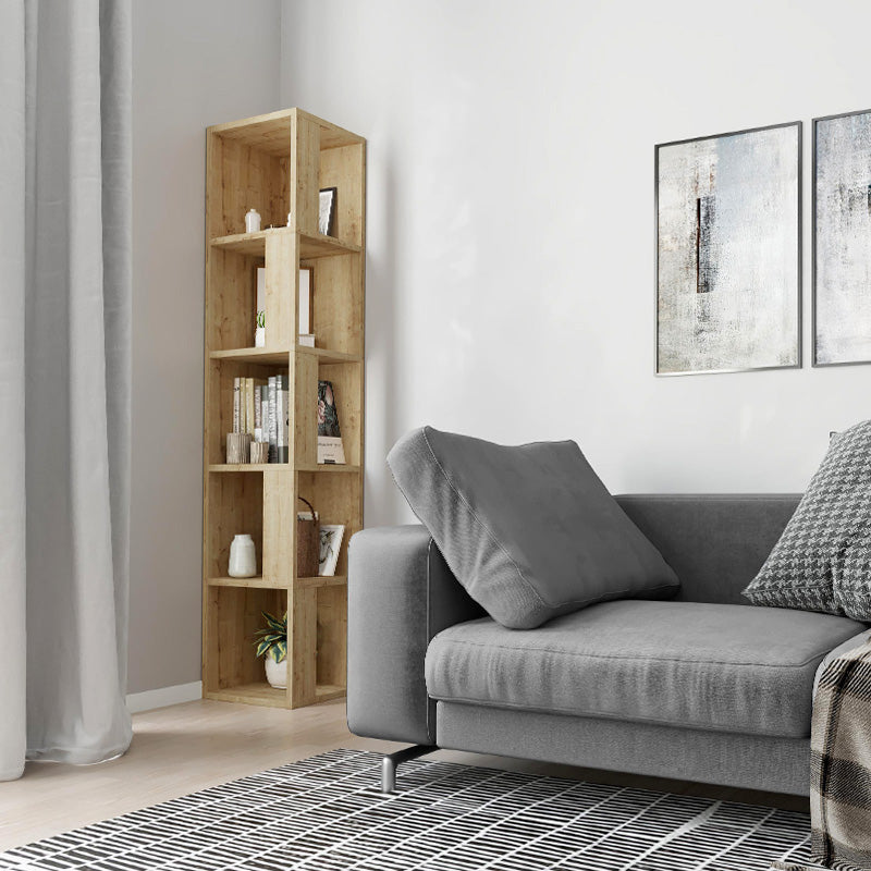 Βιβλιοθήκη γωνιακή Piano  χρώμα sapphire oak 31,4x31,4x158,9εκ.