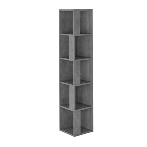 Βιβλιοθήκη γωνιακή Piano  χρώμα γκρι ρετρό 31,4x31,4x158,9εκ. - Pakobazaar