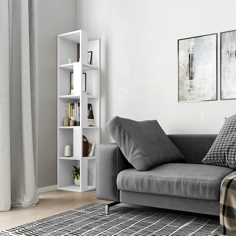 Βιβλιοθήκη γωνιακή Piano  χρώμα λευκό 31,4x31,4x158,9εκ.