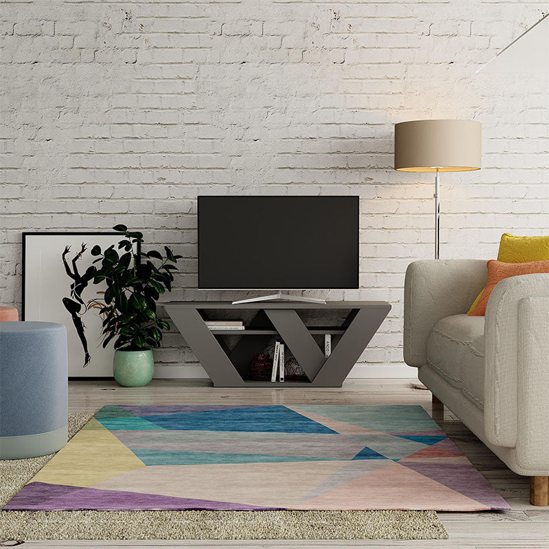 Έπιπλο τηλεόρασης Pipralla  χρώμα ανθρακί 110x30x40εκ.