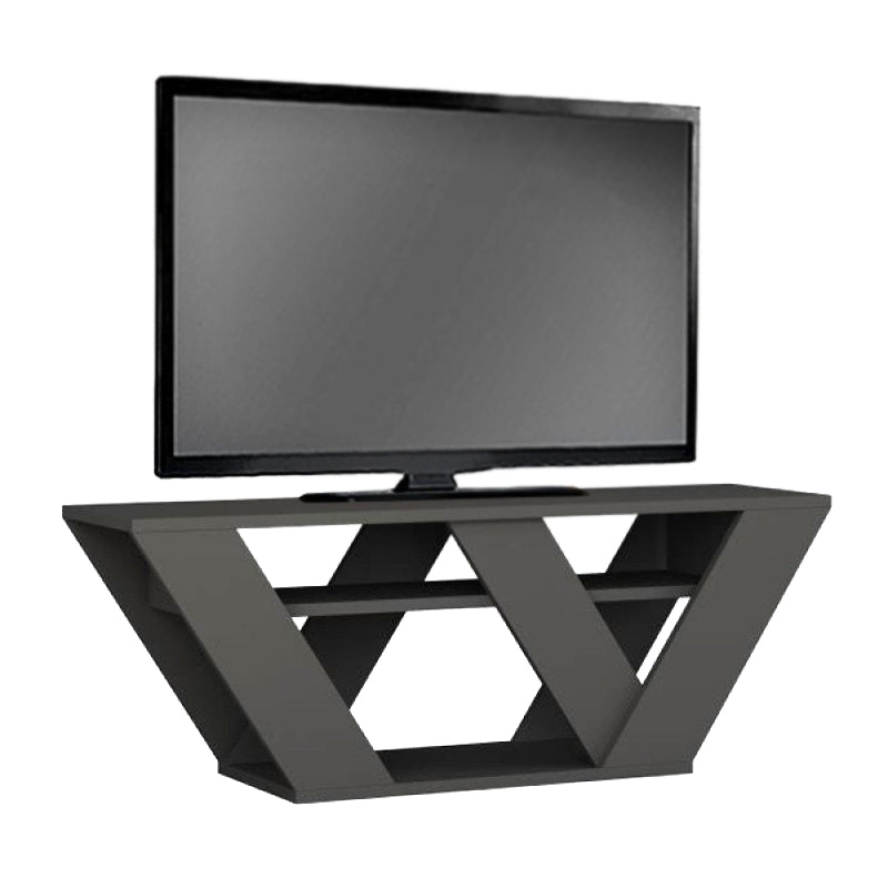 Έπιπλο τηλεόρασης Pipralla  χρώμα ανθρακί 110x30x40εκ.