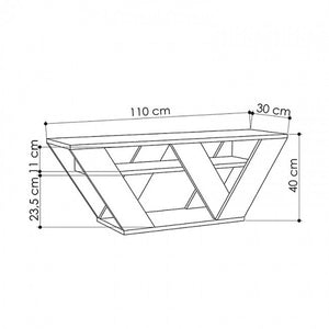 Έπιπλο τηλεόρασης Pipralla  χρώμα ανθρακί 110x30x40εκ.