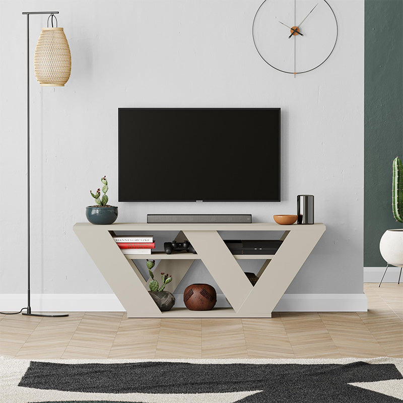 Έπιπλο τηλεόρασης Pipralla  χρώμα sandstone 110x30x40εκ. - Pakobazaar