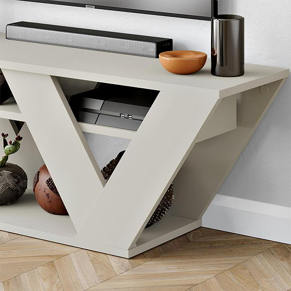 Έπιπλο τηλεόρασης Pipralla  χρώμα sandstone 110x30x40εκ. - Pakobazaar