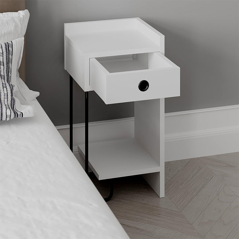 Κομοδίνο Sirius  δεξί χρώμα λευκό 32x30x61εκ. - Pakobazaar