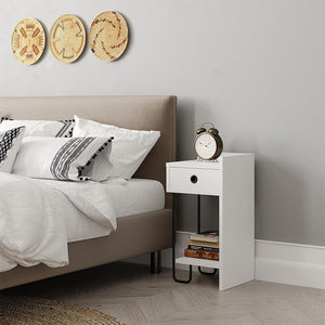 Κομοδίνο Sirius  δεξί χρώμα λευκό 32x30x61εκ. - Pakobazaar
