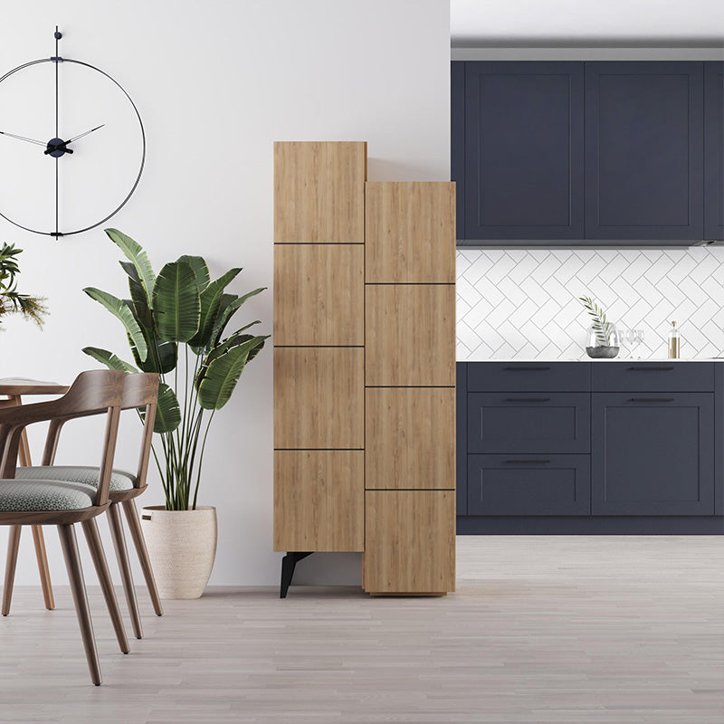 Ντουλάπι κουζίνας/μπάνιου - Παπουτσοθήκη Stair  χρώμα sapphire oak 62,2x37,4x156εκ.