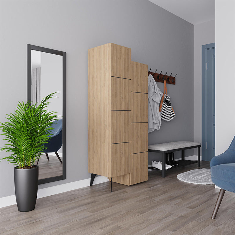 Ντουλάπι κουζίνας/μπάνιου - Παπουτσοθήκη Stair  χρώμα sapphire oak 62,2x37,4x156εκ.