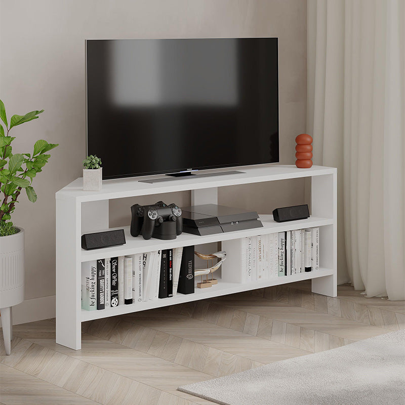 Έπιπλο τηλεόρασης γωνιακό Thales  χρώμα λευκό 110x36x45εκ.