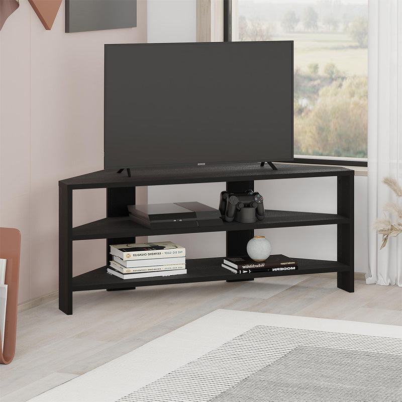 Έπιπλο τηλεόρασης γωνιακό Thales  χρώμα black wood 110x36x45εκ.
