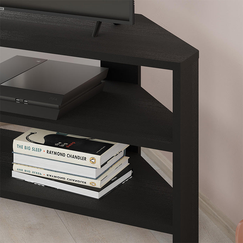 Έπιπλο τηλεόρασης γωνιακό Thales  χρώμα black wood 110x36x45εκ.