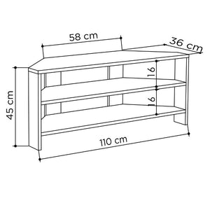Έπιπλο τηλεόρασης γωνιακό Thales  χρώμα black wood 110x36x45εκ.