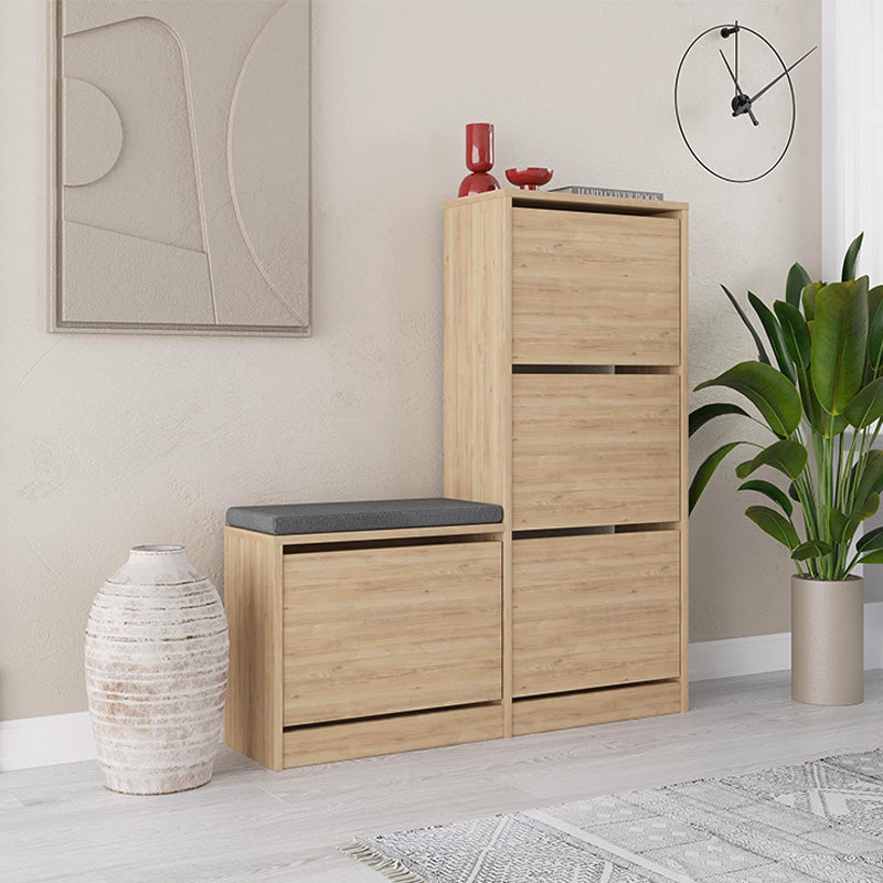 Παπουτσοθήκη Dude  χρώμα sapphire oak 104,8x26x118,5εκ. - Pakobazaar