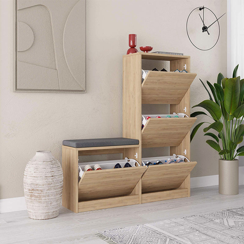 Παπουτσοθήκη Dude  χρώμα sapphire oak 104,8x26x118,5εκ. - Pakobazaar