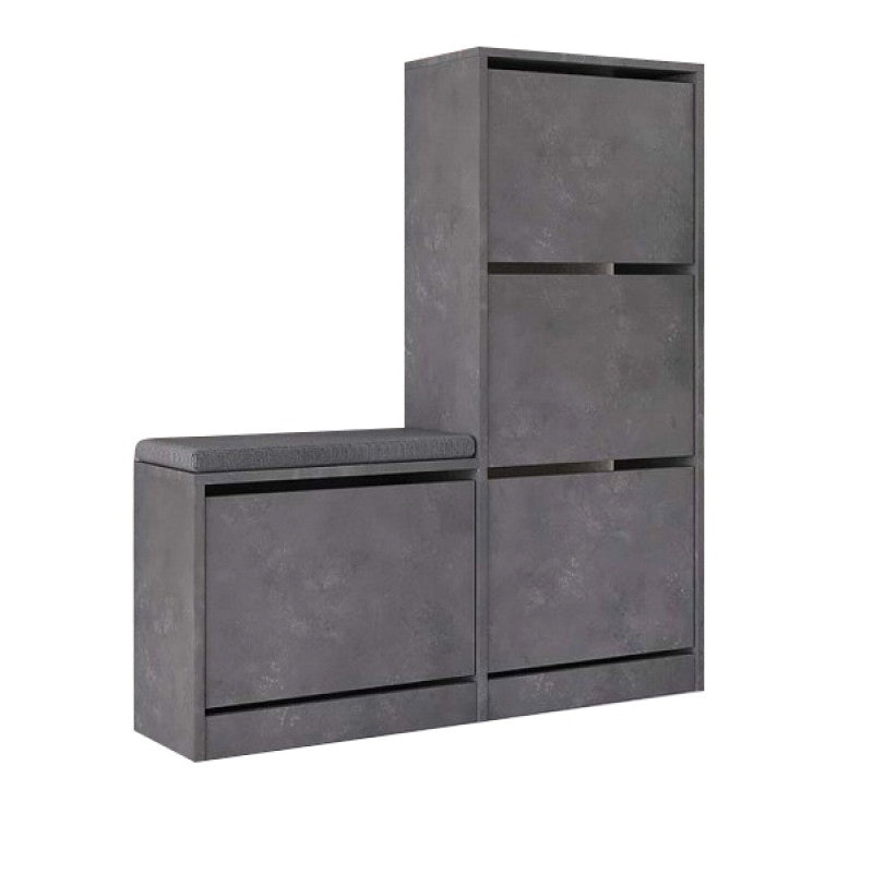 Παπουτσοθήκη Dude  χρώμα γκρι ρετρό 104,8x26x118,5εκ. - Pakobazaar