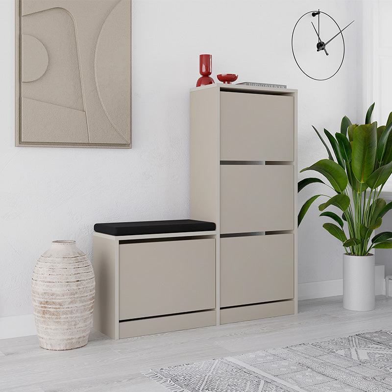 Παπουτσοθήκη Dude  χρώμα sandstone 104,8x26x118,5εκ. - Pakobazaar