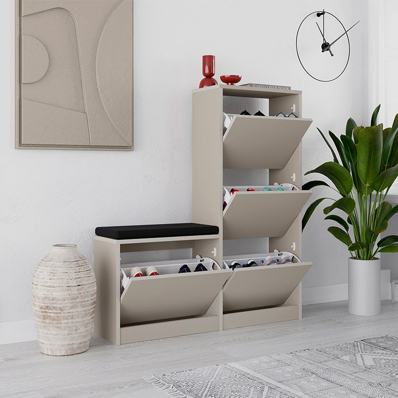 Παπουτσοθήκη Dude  χρώμα sandstone 104,8x26x118,5εκ. - Pakobazaar