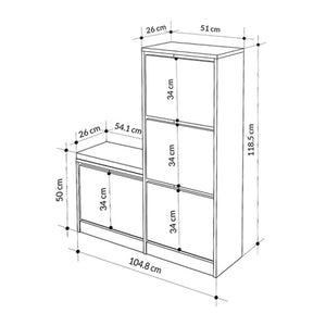 Παπουτσοθήκη Dude  χρώμα sandstone 104,8x26x118,5εκ. - Pakobazaar