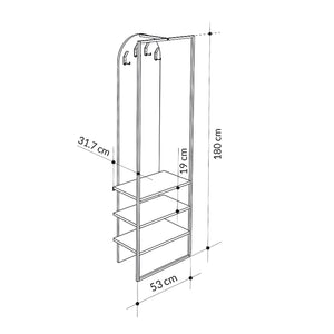 Έπιπλο εισόδου Archy  χρώμα γκρι ρετρό 53x31,7x180εκ.