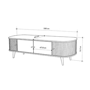 Έπιπλο τηλεόρασης Gentle  χρώμα sapphire oak 180x40x52εκ.
