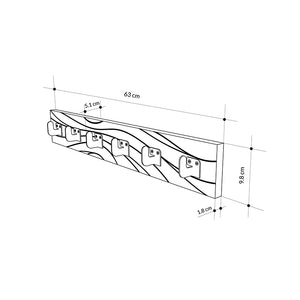 Κρεμάστρα τοίχου Flow  χρώμα λευκό 63x1,8x9,8εκ.