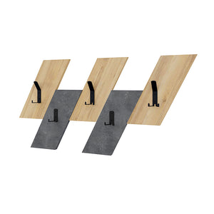 Κρεμάστρα τοίχου Livy  χρώμα sapphire oak - γκρι ρετρό 75,2x1,8x45,3εκ.