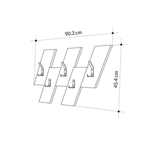 Κρεμάστρα τοίχου Livy  χρώμα sapphire oak - γκρι ρετρό 75,2x1,8x45,3εκ.
