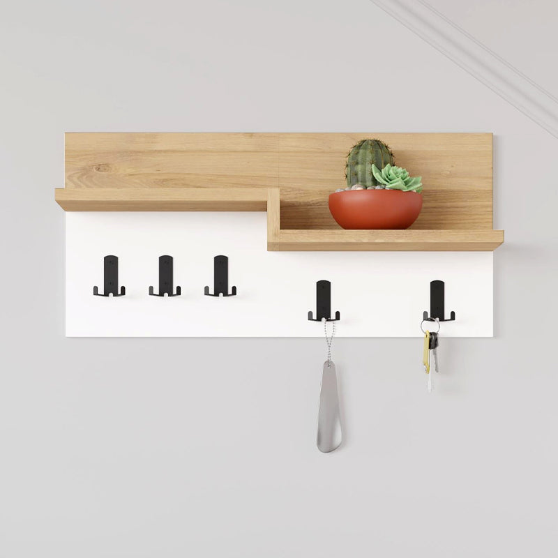 Κρεμάστρα τοίχου Harmon  χρώμα sapphire oak - λευκό 65x15x31εκ.