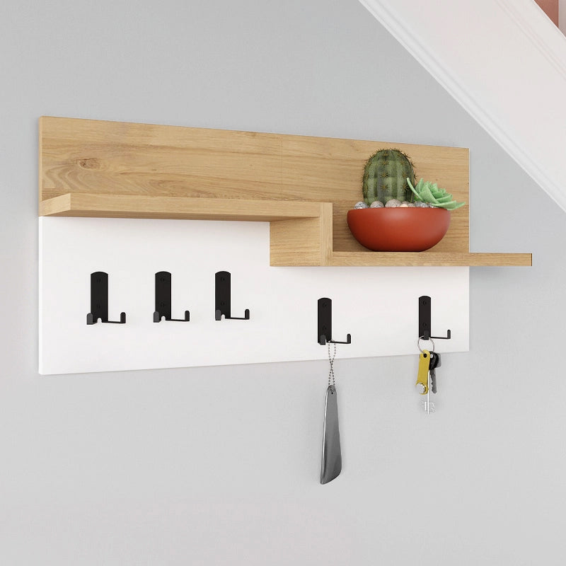 Κρεμάστρα τοίχου Harmon  χρώμα sapphire oak - λευκό 65x15x31εκ.