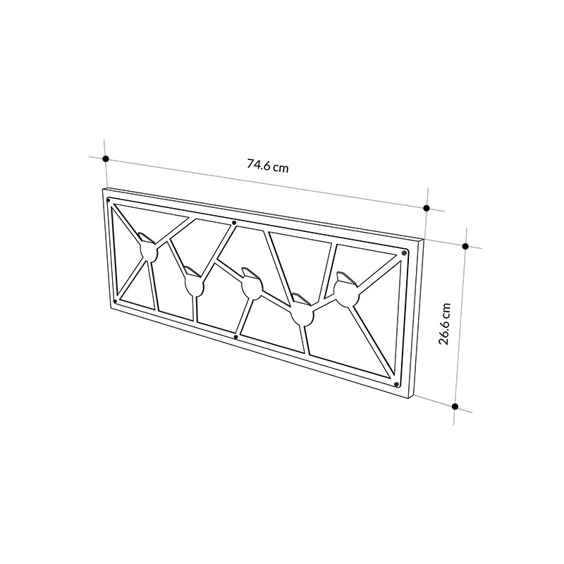 Κρεμάστρα τοίχου Trace  χρώμα λευκό 74,6x1,8x26,6εκ.