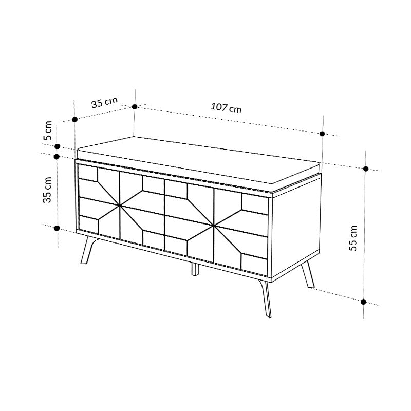 Παπουτσοθήκη Dune  χρώμα sapphire oak 107x35x55εκ. - Pakobazaar
