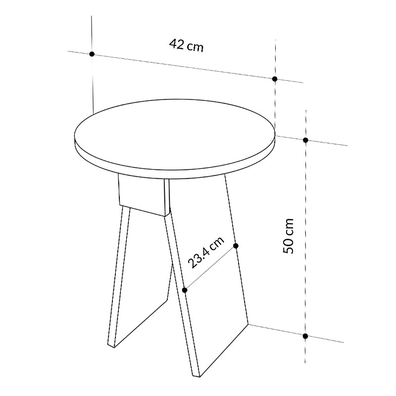 Τραπεζάκι βοηθητικό Chen  χρώμα λευκό Ø42x50εκ. - Pakobazaar