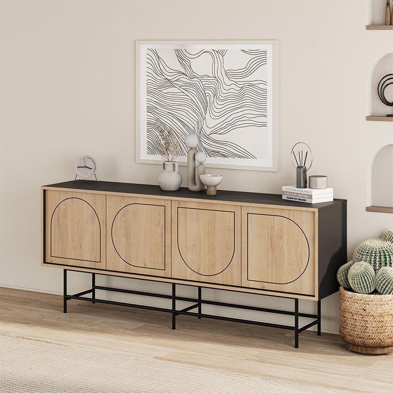 Μπουφές Joji  χρώμα sapphire oak - silky black 186,8x40x77,6εκ.