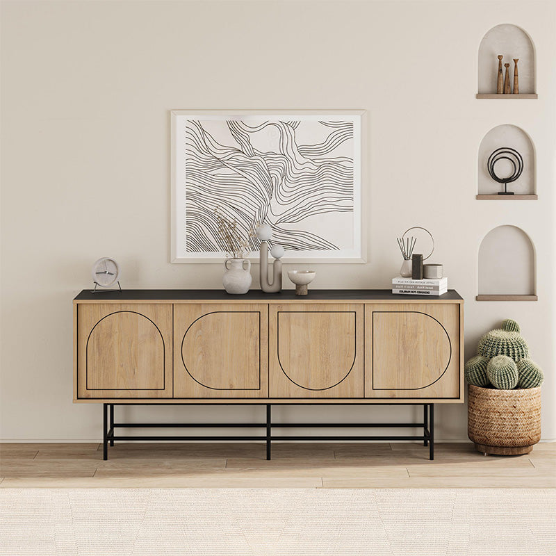 Μπουφές Joji  χρώμα sapphire oak - silky black 186,8x40x77,6εκ.
