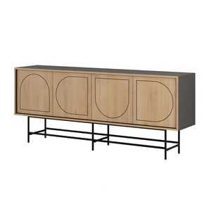 Μπουφές Joji  χρώμα sapphire oak - silky black 186,8x40x77,6εκ.