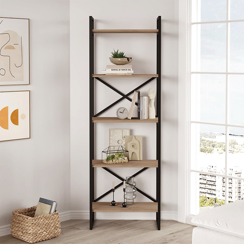 Βιβλιοθήκη Dusan  χρώμα sepet oak 58x30x175εκ.