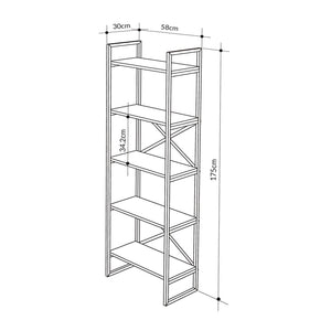 Βιβλιοθήκη Dusan  χρώμα sepet oak 58x30x175εκ.